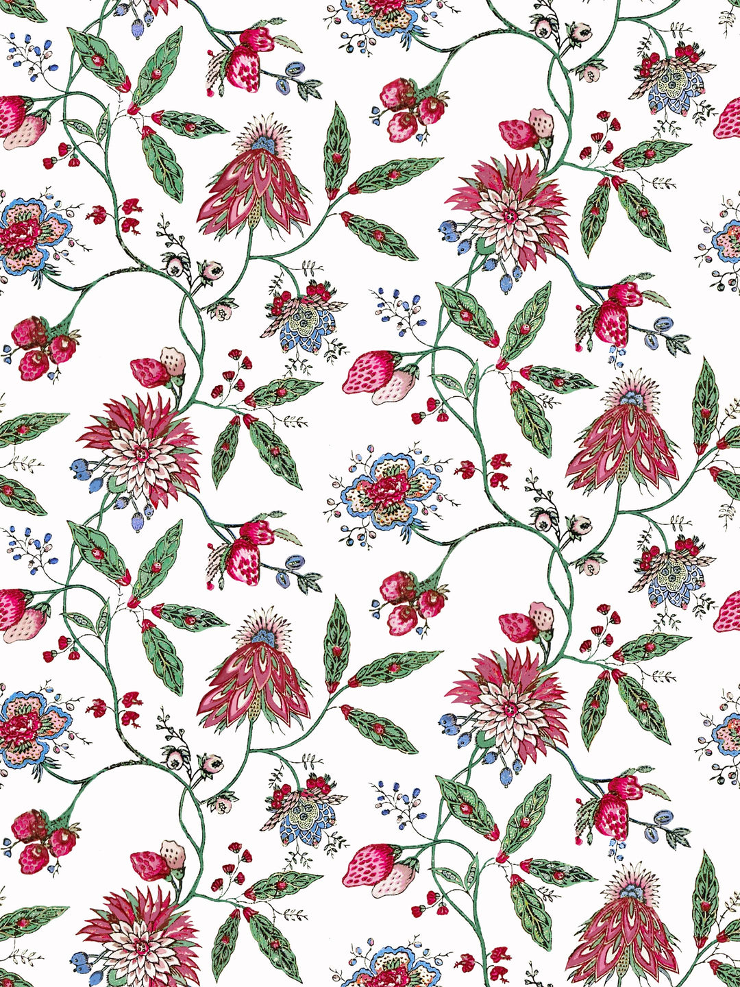 An Indienne inspired floral home wallpaper design