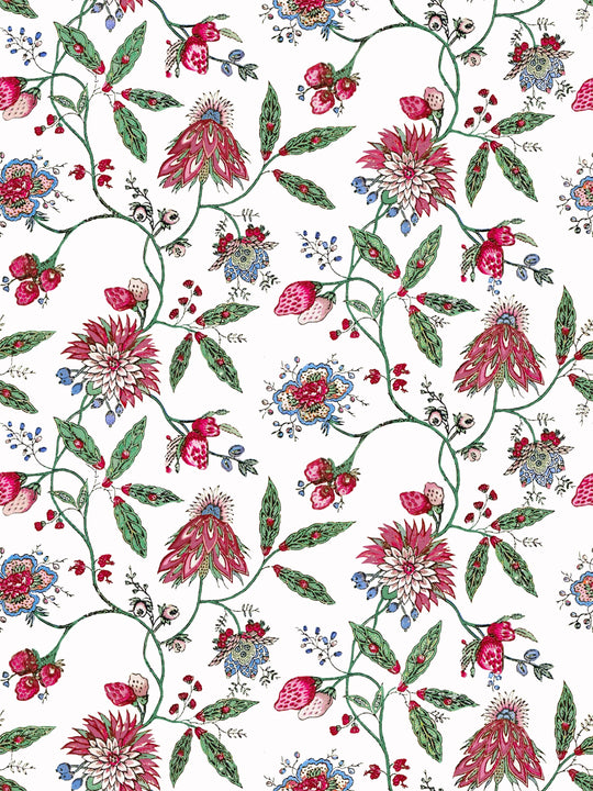 An Indienne inspired floral home wallpaper design