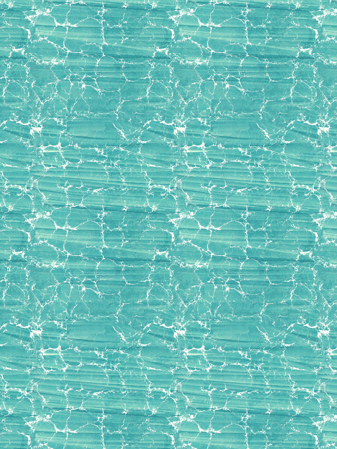 Aqua turquoise marbled wallpaper with white highlights reminicent of shallow sea water