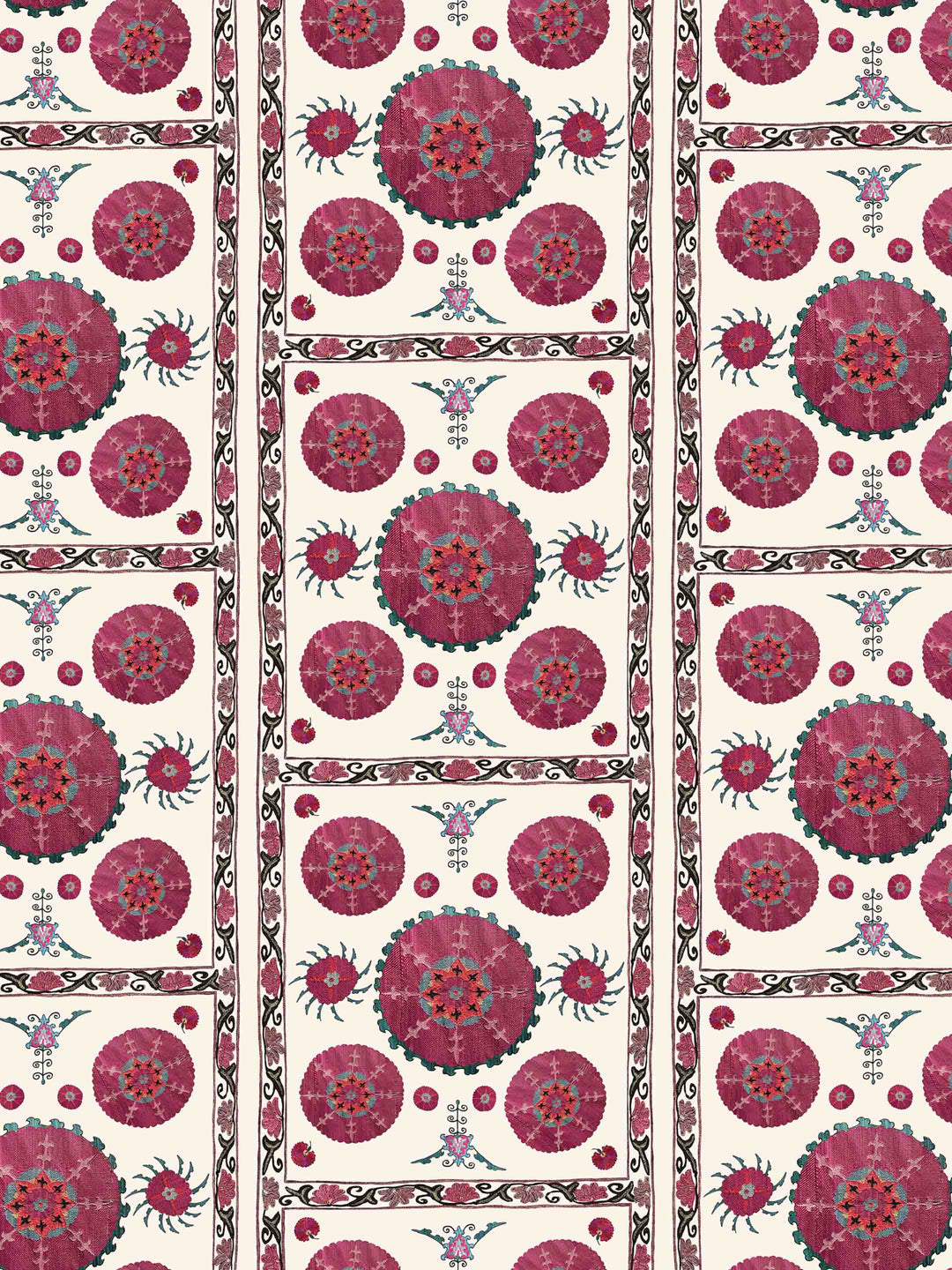 Paris Suzani Grasscloth Wallpaper - White