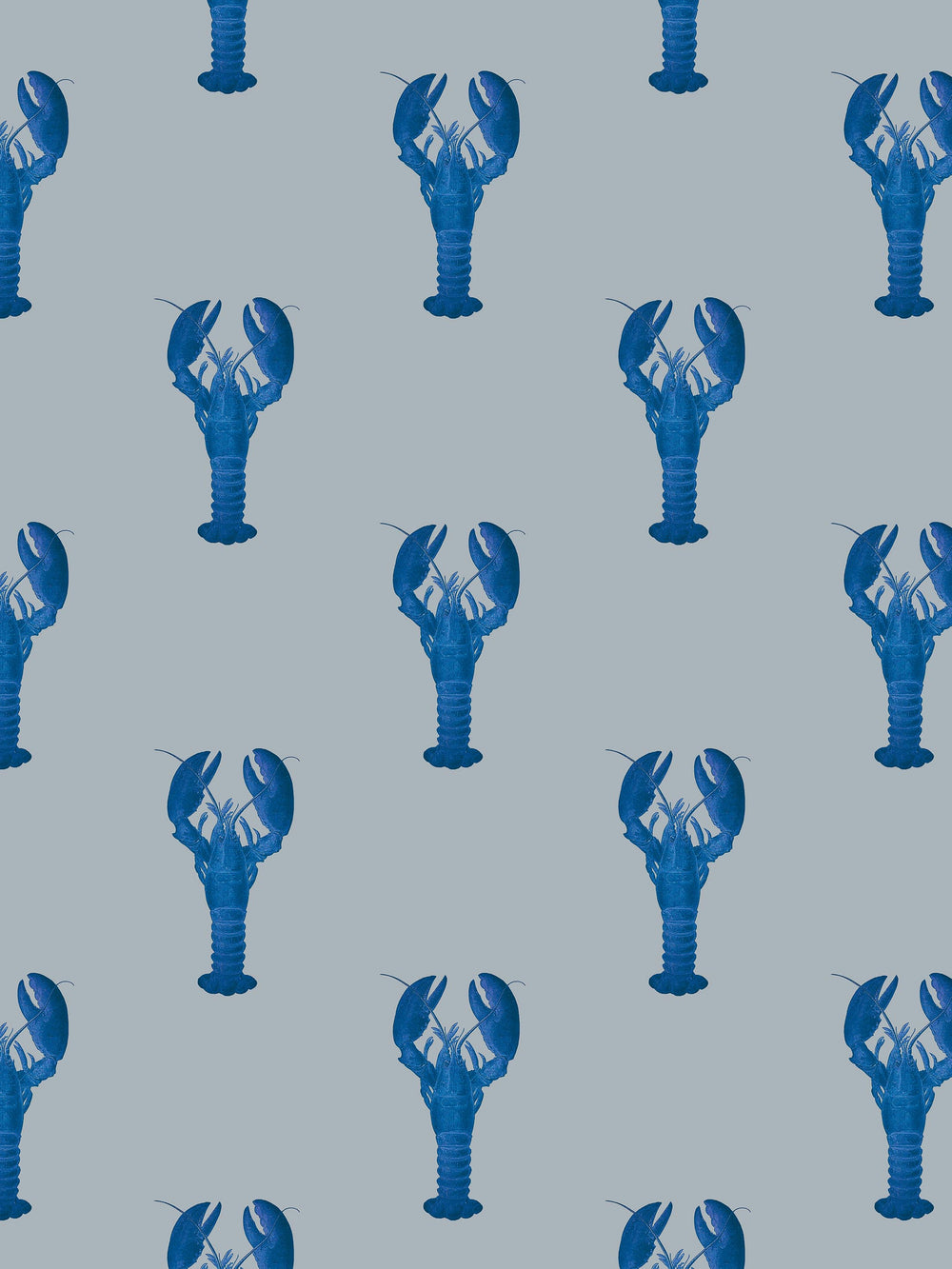 Blue Lobster Wallpaper design for home walls - Earl Grey by Milola Design