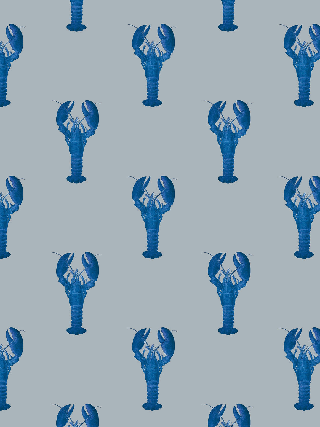 Blue Lobster Wallpaper design for home walls - Earl Grey by Milola Design