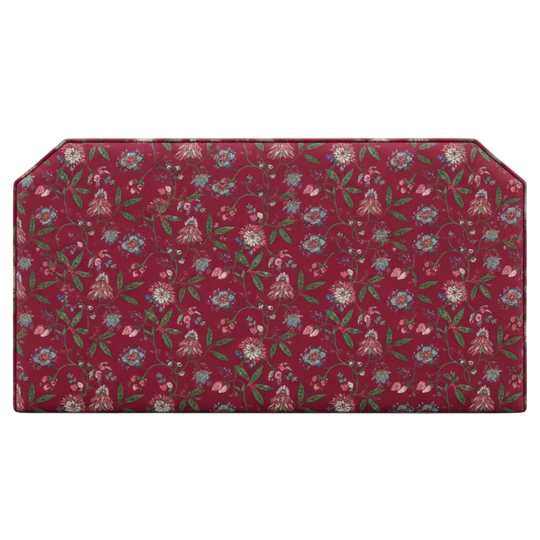 Red Floral fabric patterned headboard for interior furnishing inspiration