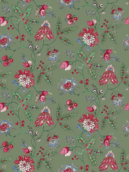 Amalita Floral Wallpaper - Green