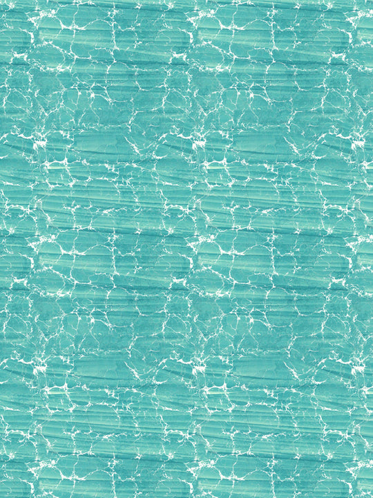 Aqua turquoise marbled wallpaper with white highlights reminicent of shallow sea water