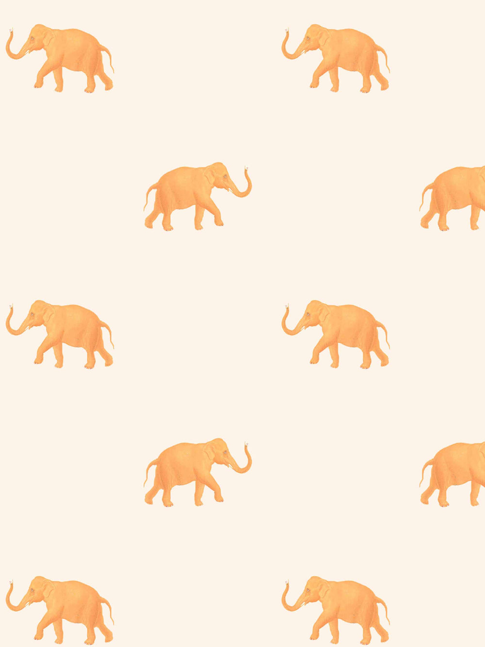 Elegant Orange elephant wallpaper for walls