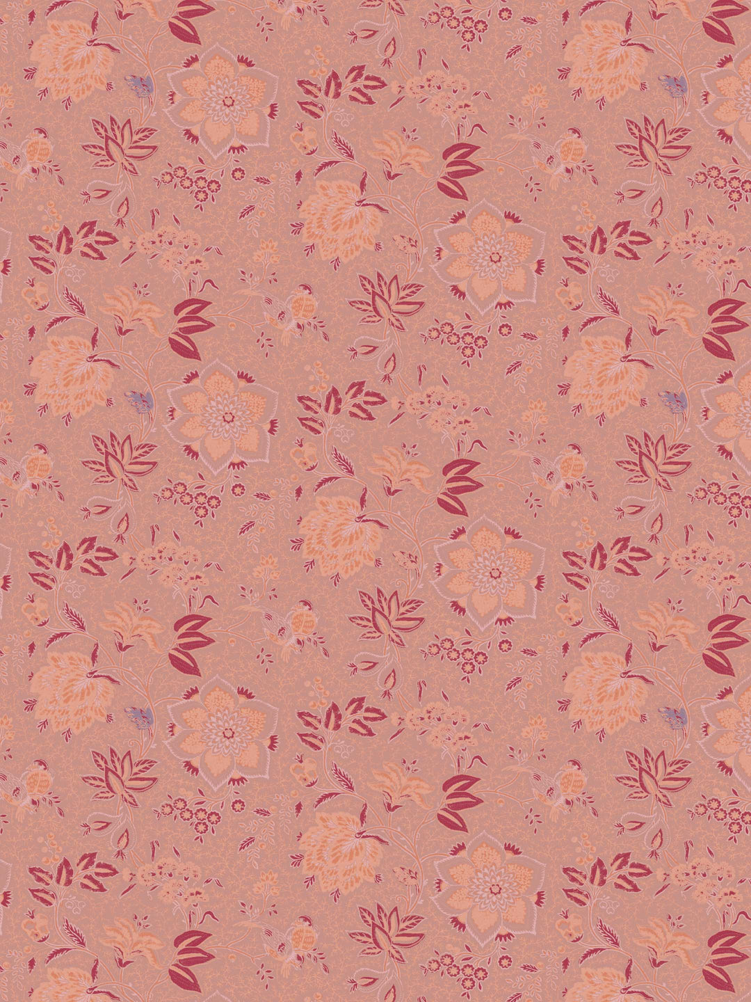floral wallpaper in warm spice and ochre colour palette