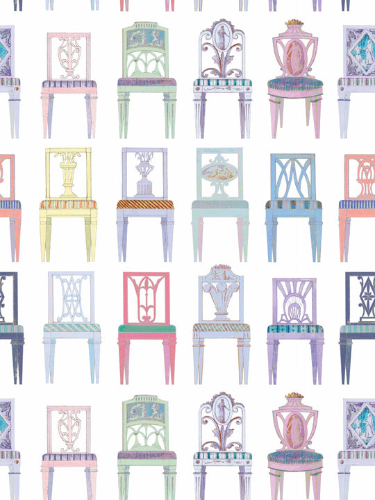 Have a Seat - Chair Wallpaper - Multi Coloured