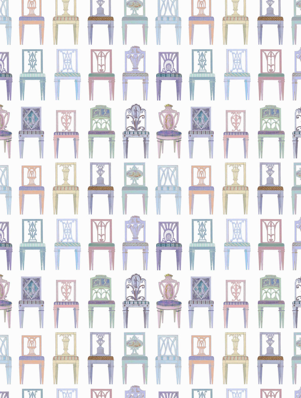 Have a Seat - Chair Wallpaper - Multi Coloured