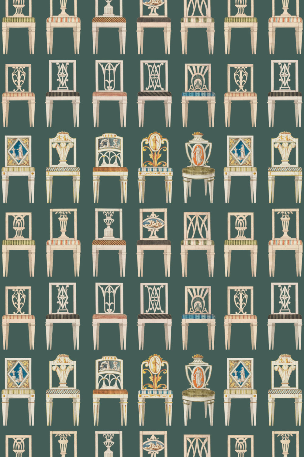 Have a Seat - Chair Wallpaper - Forest Green