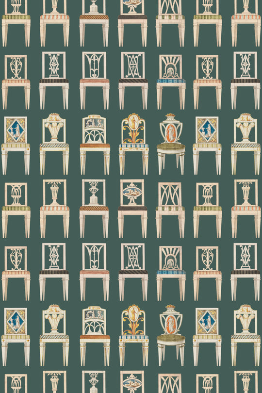 Have a Seat - Chair Wallpaper - Forest Green