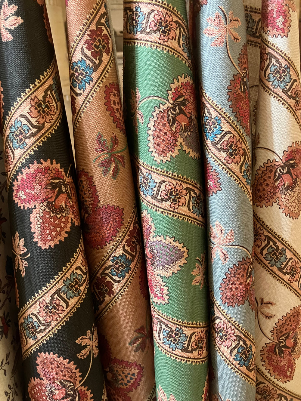 Beautiful Interior Design fabrics hanging