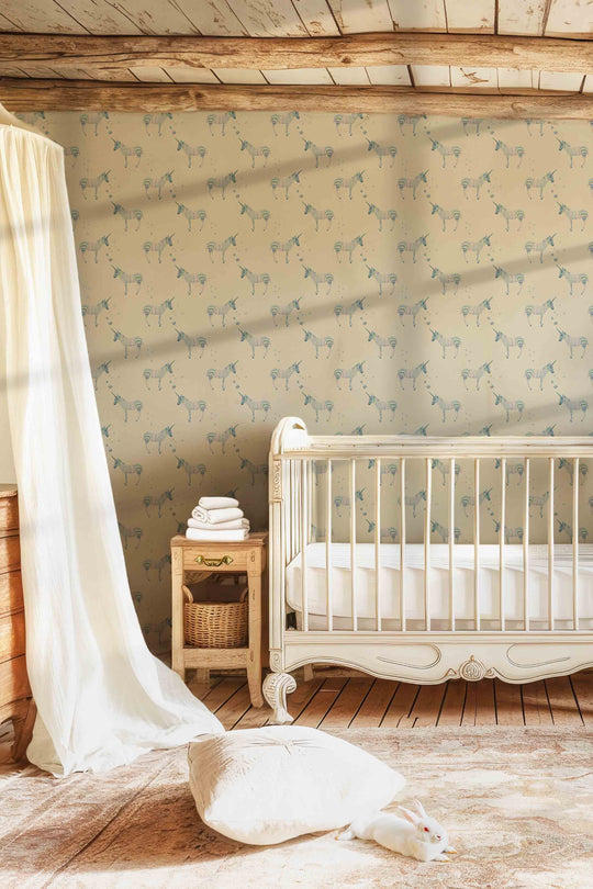 Mr. Z. Zebra Magic Wallpaper - Cream
