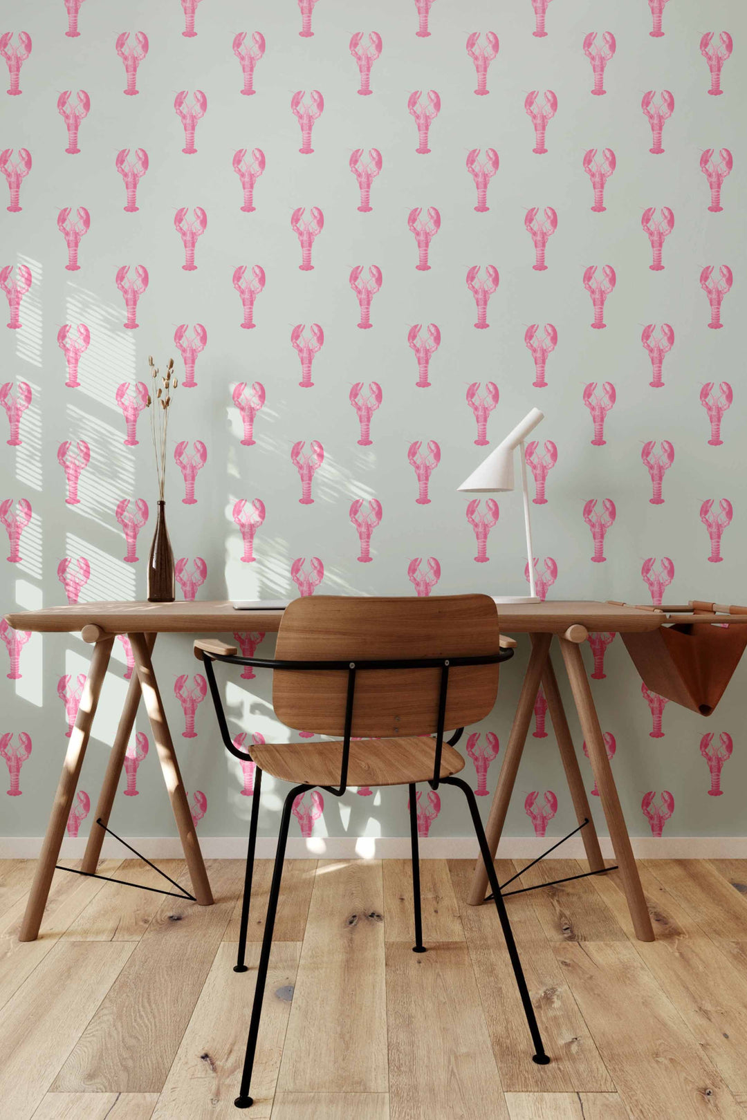 Lady Lobster Wallpaper - Bubblegum Pink