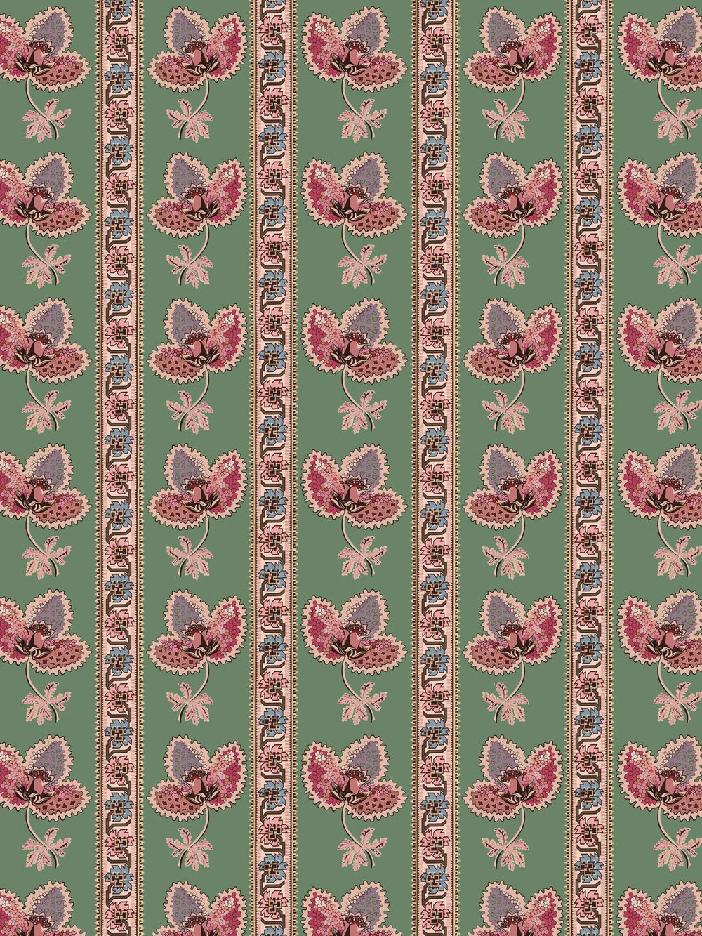 Serafina Stripe Wallpaper - Orchard Green