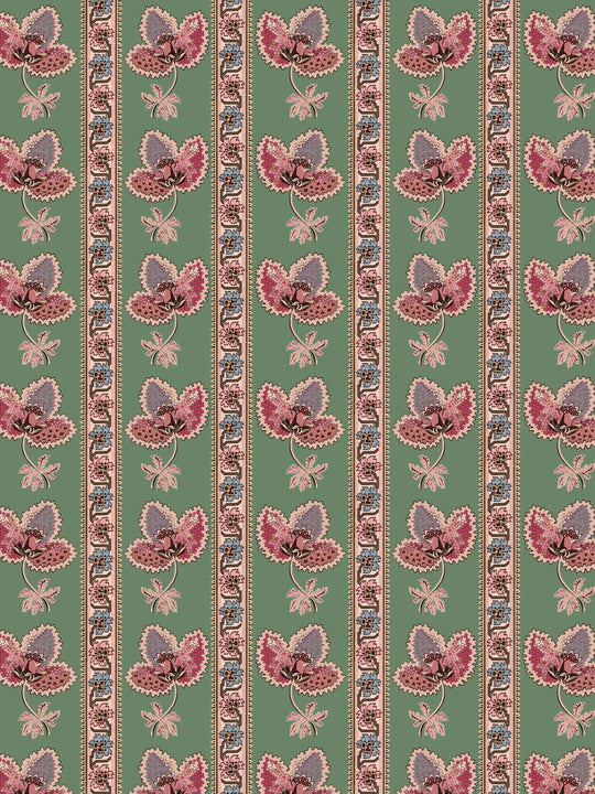 Serafina Stripe Wallpaper - Orchard Green