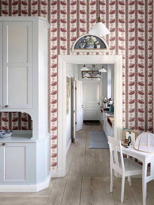 Serafina Stripe Wallpaper - Birch White