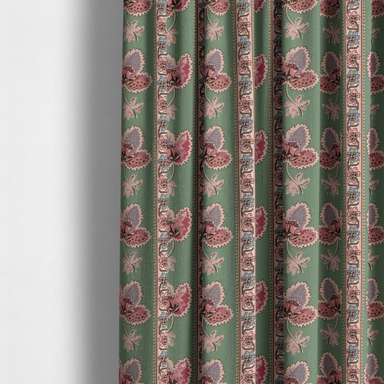 Serafina Stripe Fabric - Orchard Green