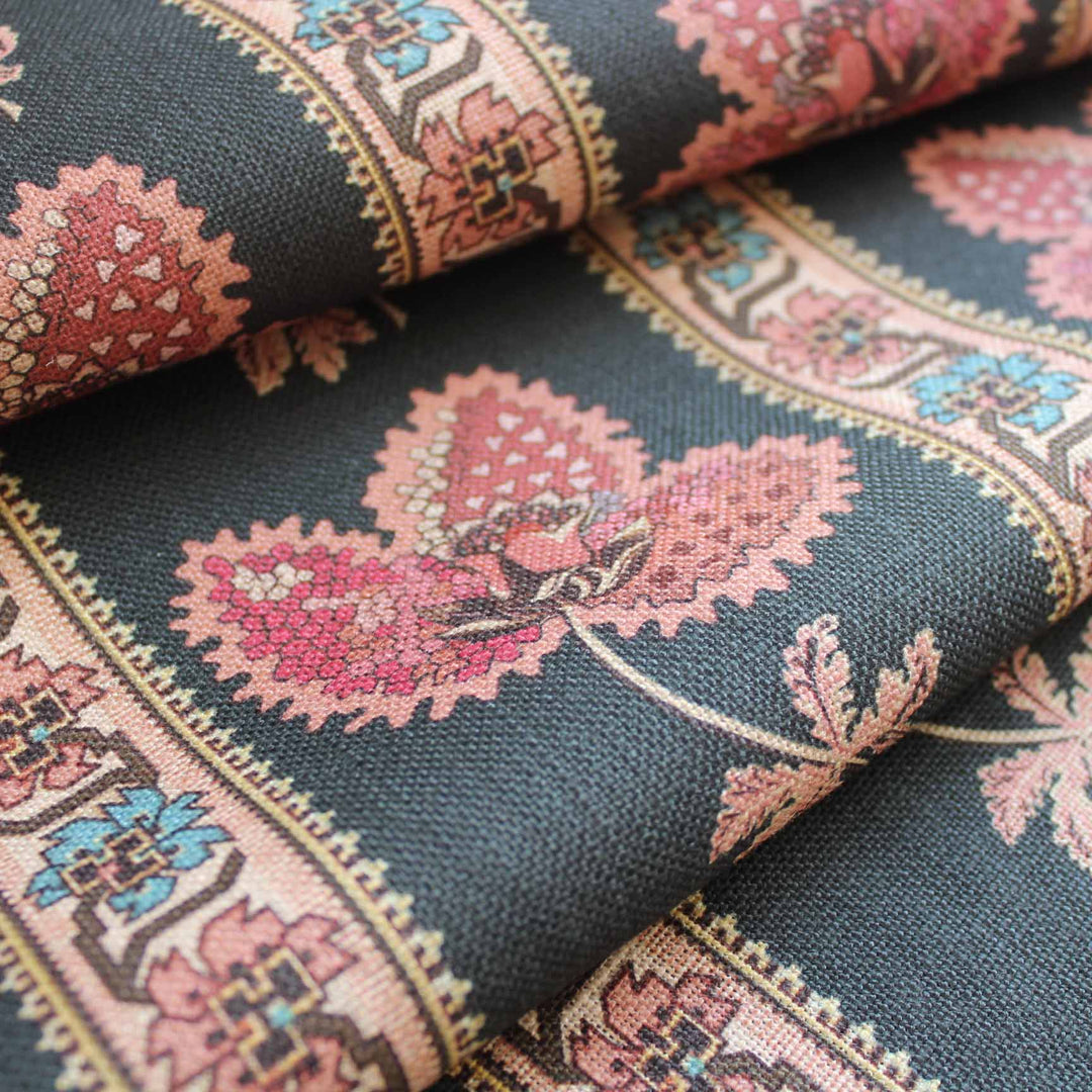 Serafina Stripe Fabric - Onyx Black