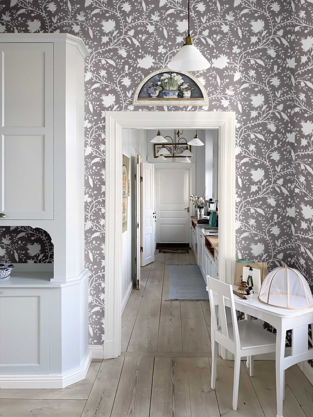 Soul Sister Floral Wallpaper - Mauve Purple