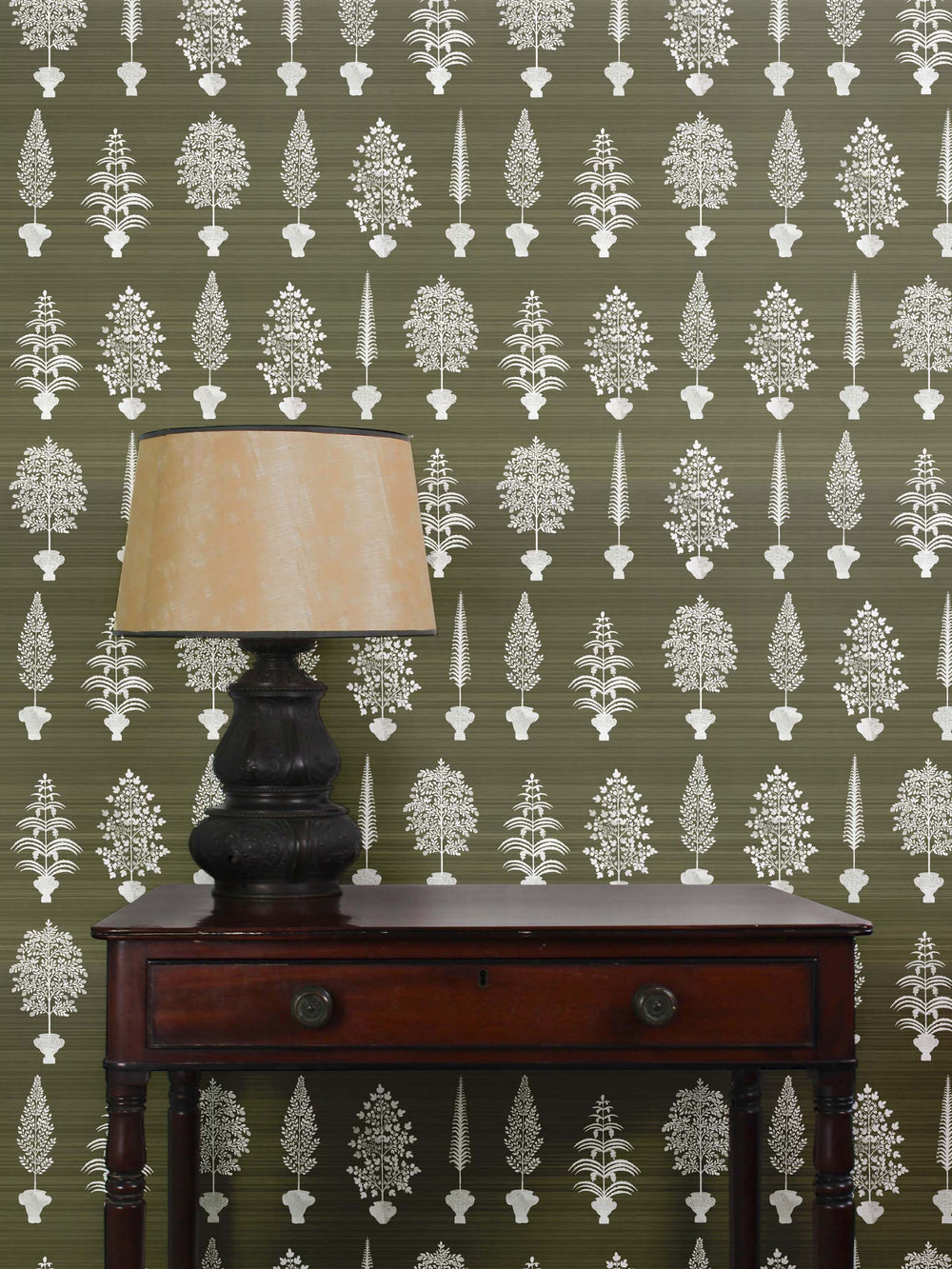 Spirit Palms Wallpaper - Khaki Green