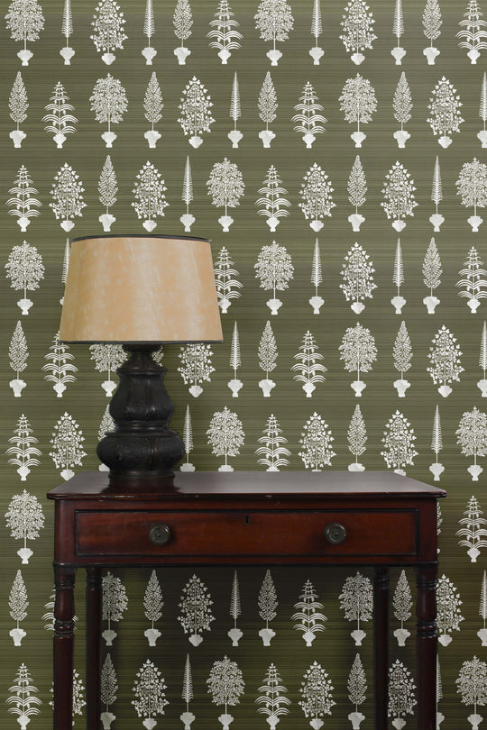 Spirit Palms Wallpaper - Khaki Green