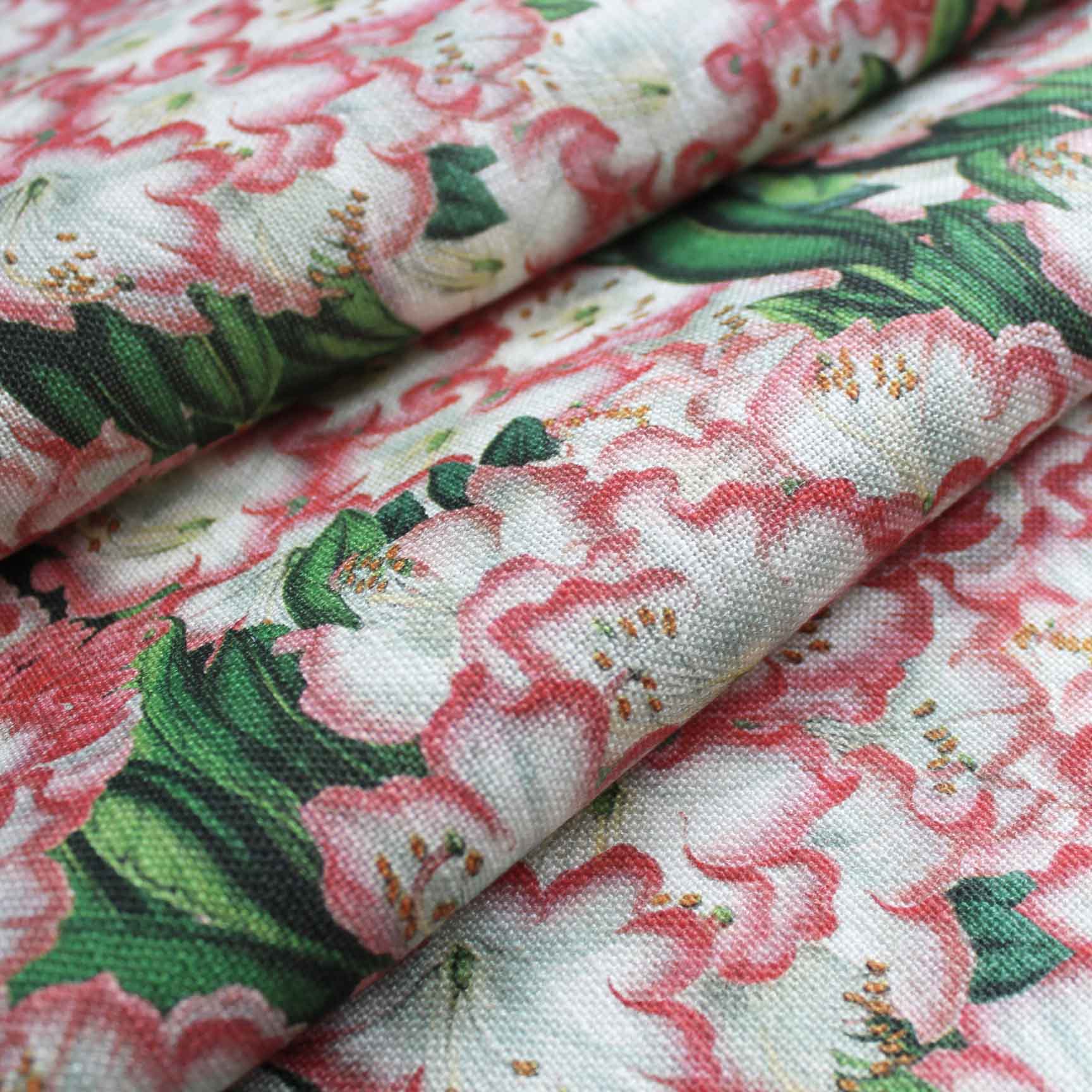 Flower Factory 花柄ブランケット ピンク トルマリンパワーシート Spring_Forever_Curtain_Fabric_