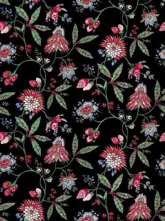 Amalita Floral Wallpaper - Black