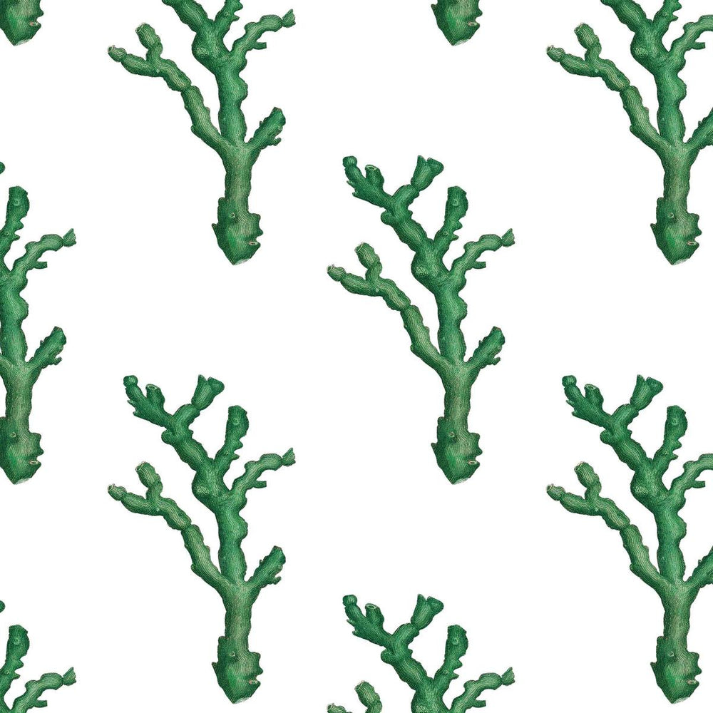 Coral Dash Wallpaper - Emerald Green