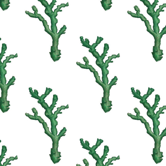 Coral Dash Wallpaper - Emerald Green