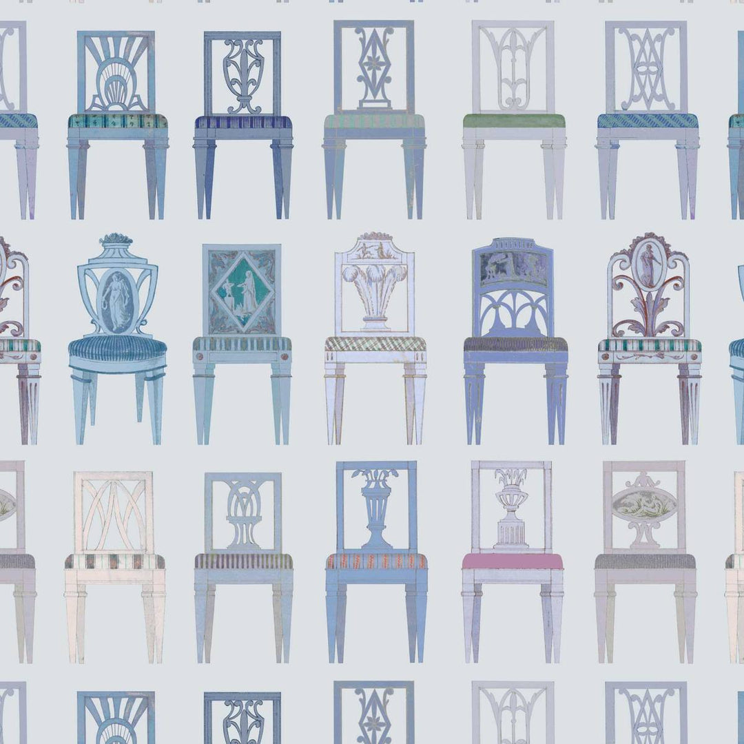 Have a Seat - Chair Wallpaper - Light Green, flat lay of the repeating pattern
