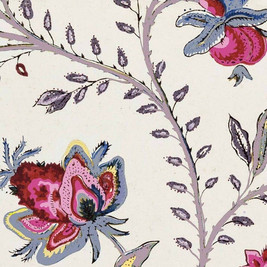 Indienne Floral Wallpaper - Grande, close-up detail of the pattern