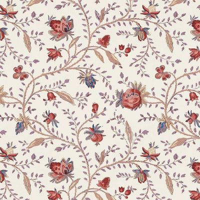 Indienne Floral Wallpaper - Peach, flat lay of the repeating pattern