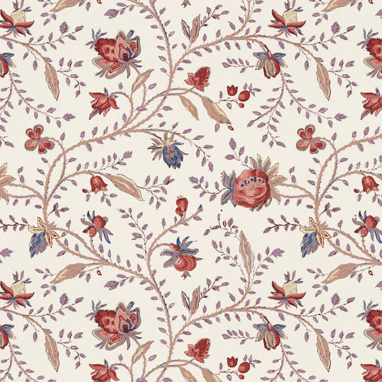 Indienne Floral Wallpaper - Peach, flat lay of the repeating pattern