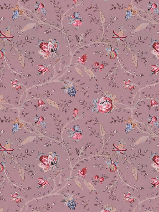 Indienne Floral Wallpaper - Plum