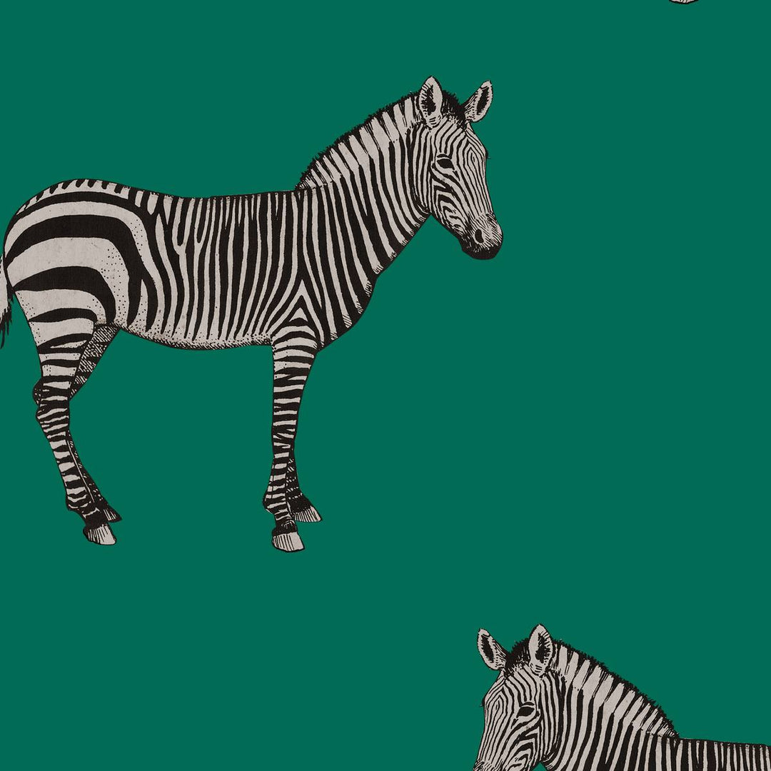 A emerald green zebra wallpaper design for walls