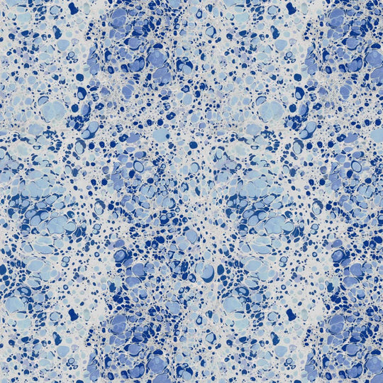 Blue and white marbled home wallpaper pattern