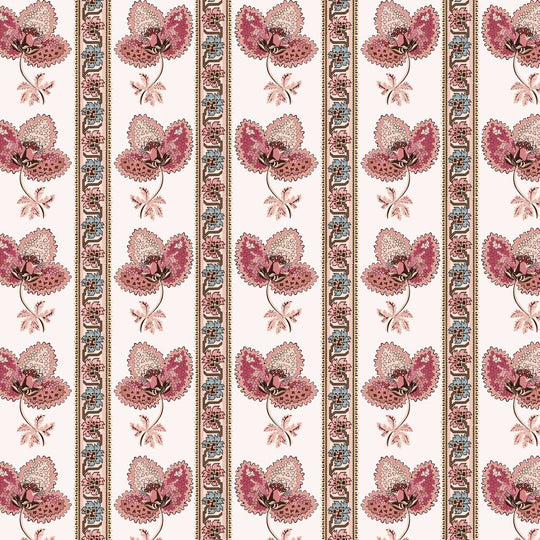 Serafina Stripe Wallpaper - Birch White, flat lay of the repeating pattern