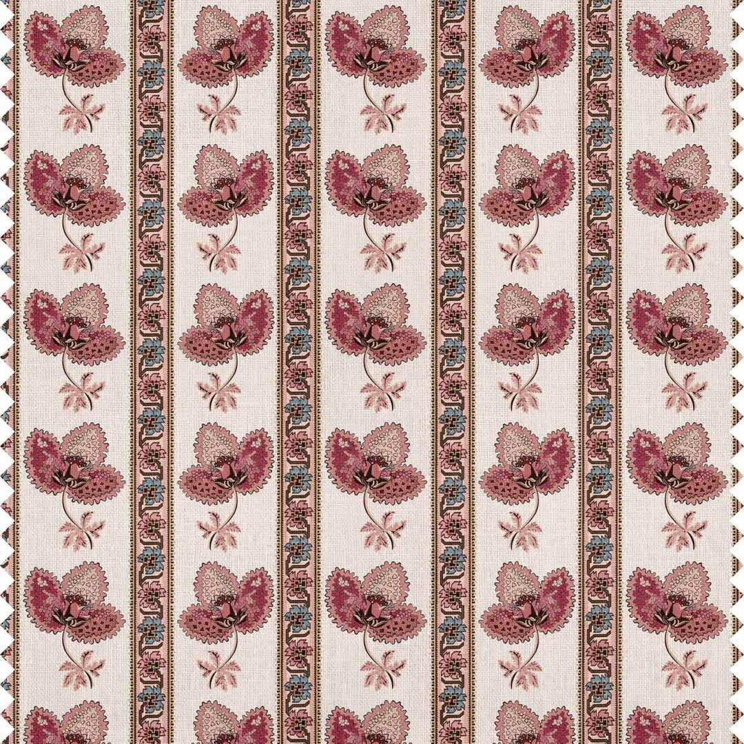 Pink floral striped home furnishing fabric