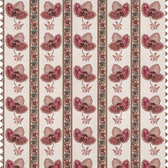 Pink floral striped home furnishing fabric