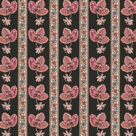 Serafina Stripe Wallpaper - Onyx Black