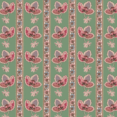 Serafina Stripe Wallpaper - Orchard Green, flat lay of the repeating pattern