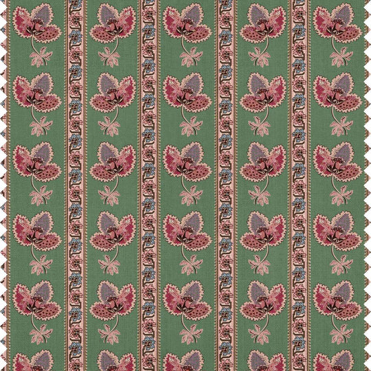 Serafina Stripe Fabric - Orchard Green