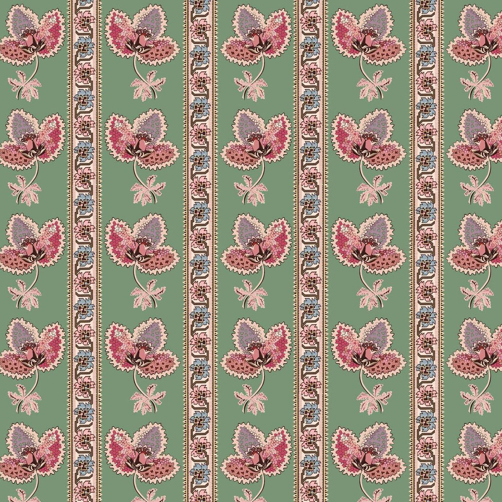 Serafina Stripe Wallpaper - Orchard Green