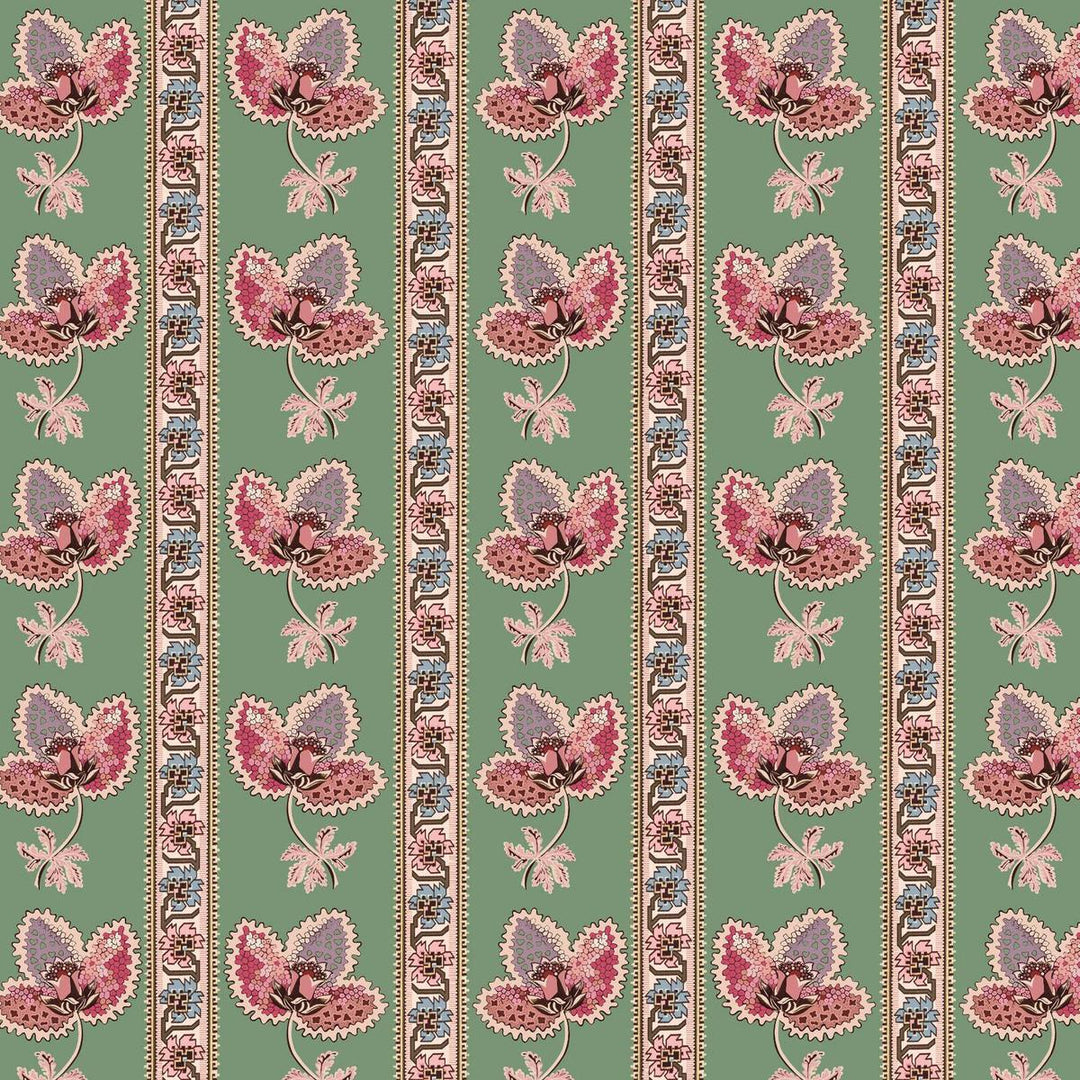 Serafina Stripe Wallpaper - Orchard Green