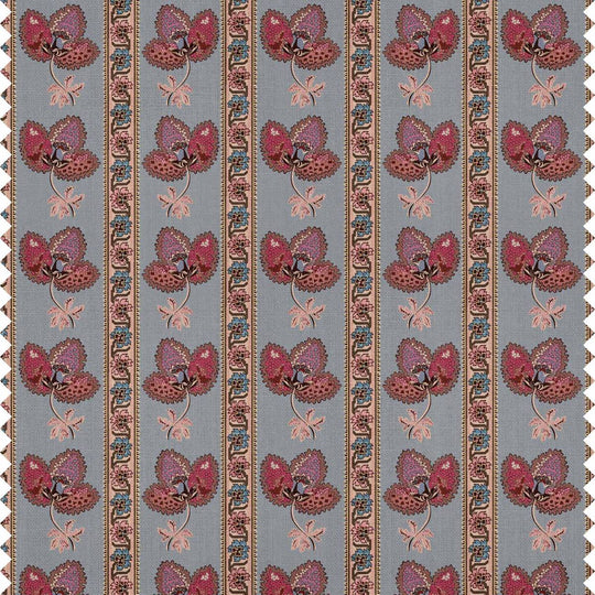 Serafina Stripe Fabric - Twilight Blue