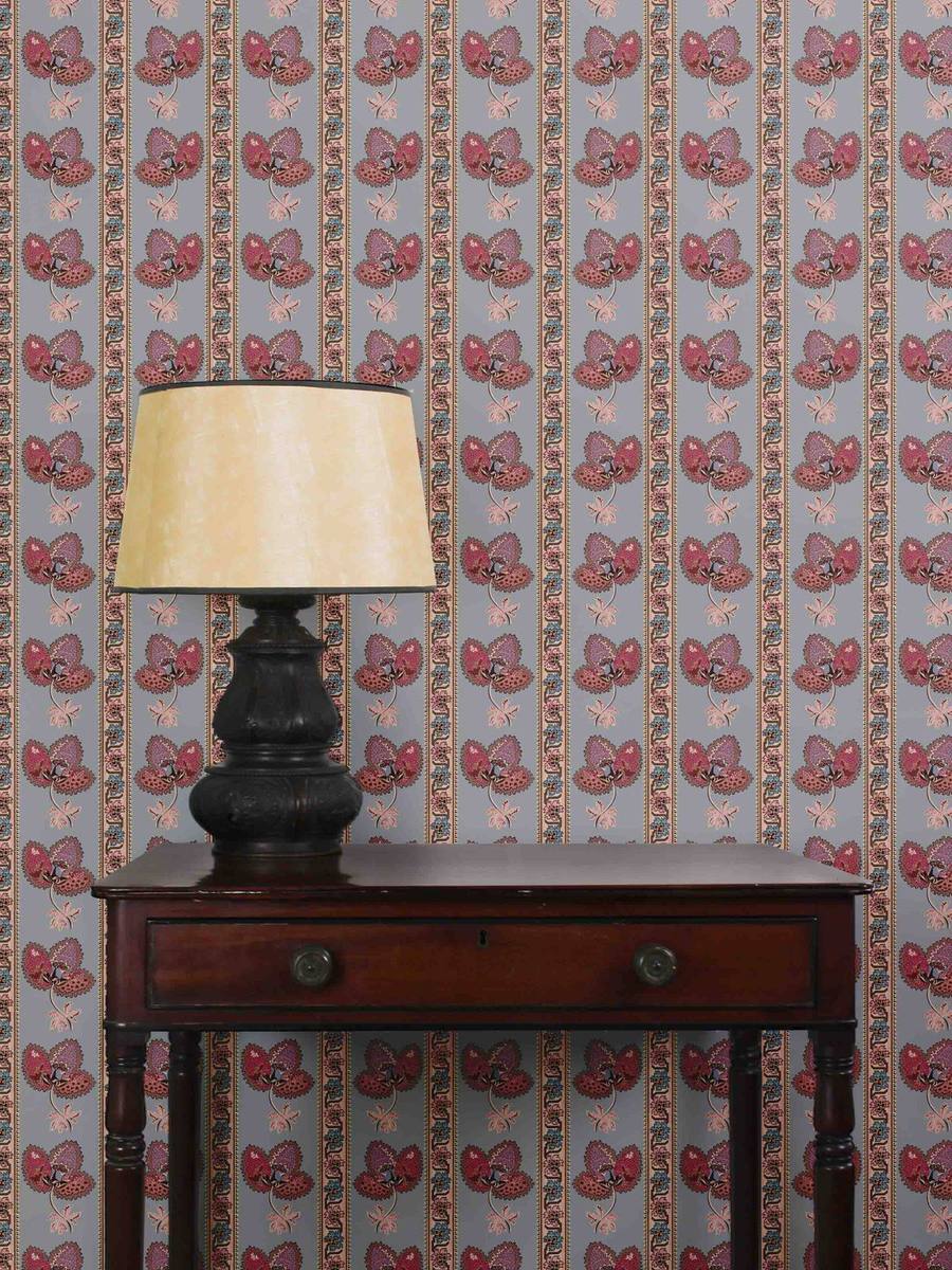 Serafina Stripe Wallpaper - Twilight Blue