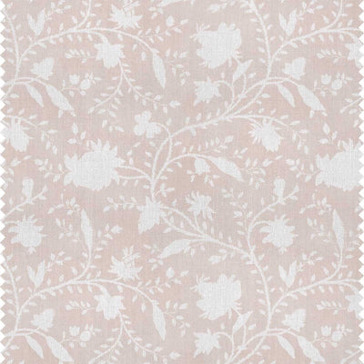 Pale pink and white floral fabric for curtains, blinds and soft furnishings by Milola Design