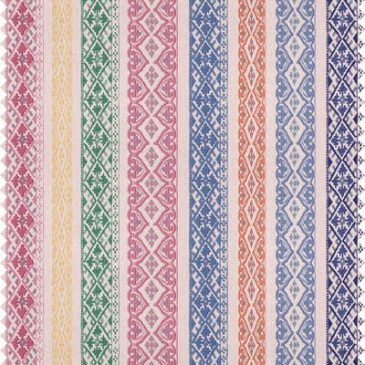 Multicoloured striped fabric for curtains