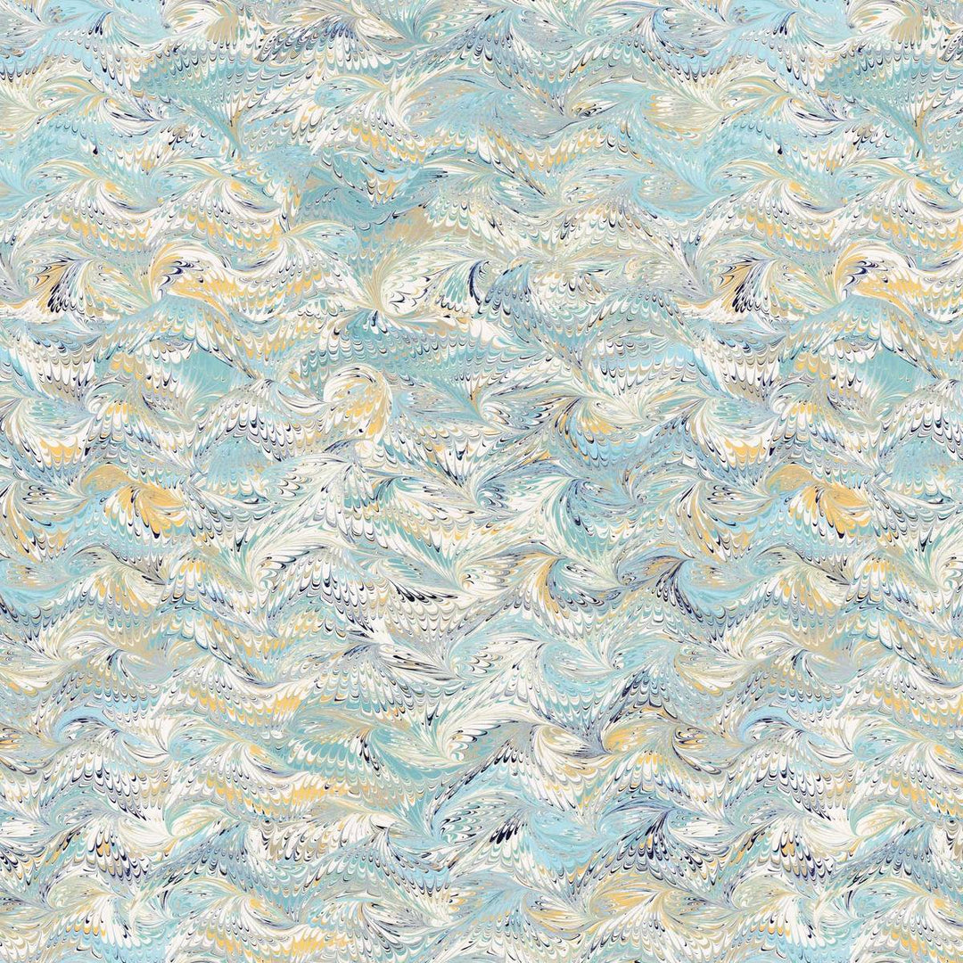 Venezia Marbled Wallpaper - Turquoise, flat lay of the repeating pattern